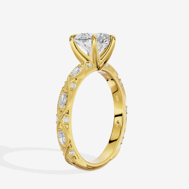 Vintage Whisper Heart Engagement Ring (1/4 ct. tw.) in 18K Yellow Gold