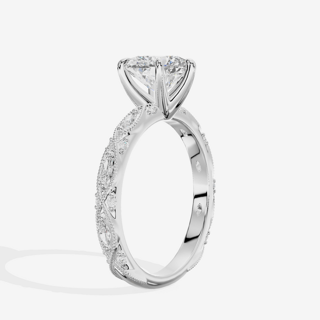 Vintage Whisper Heart Engagement Ring (1/4 ct. tw.) in 18K White Gold