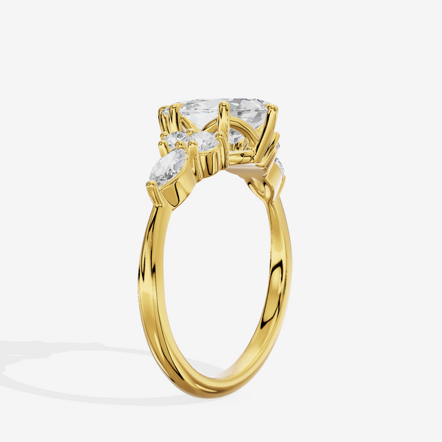 Luxe Vowsae Pear Engagement Ring with Side Stones (2/5 ct. tw.) in 18K Yellow Gold