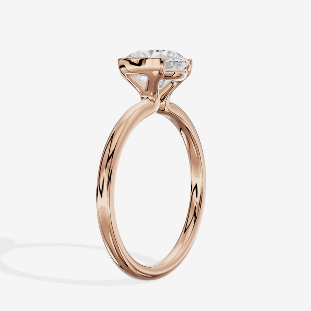Sincere Bezel 1.8mm Round Solitaire Engagement Ring in 14K Rose Gold