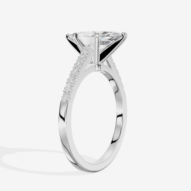 Sworn Vowsae Marquise Engagement Ring with Side Stones (1/10 ct. tw.) in 14K White Gold