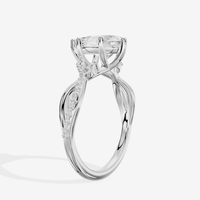 Petite Twine Pear Twisted Engagement Ring (1/5 ct. tw.) in Platinum