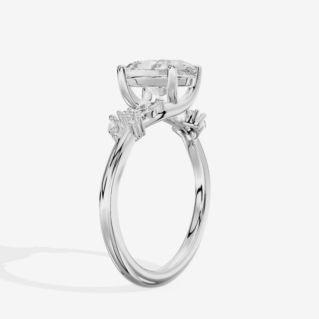 Vintage Trueheart Oval Engagement Ring (1/6 ct. tw.) in 18K White Gold