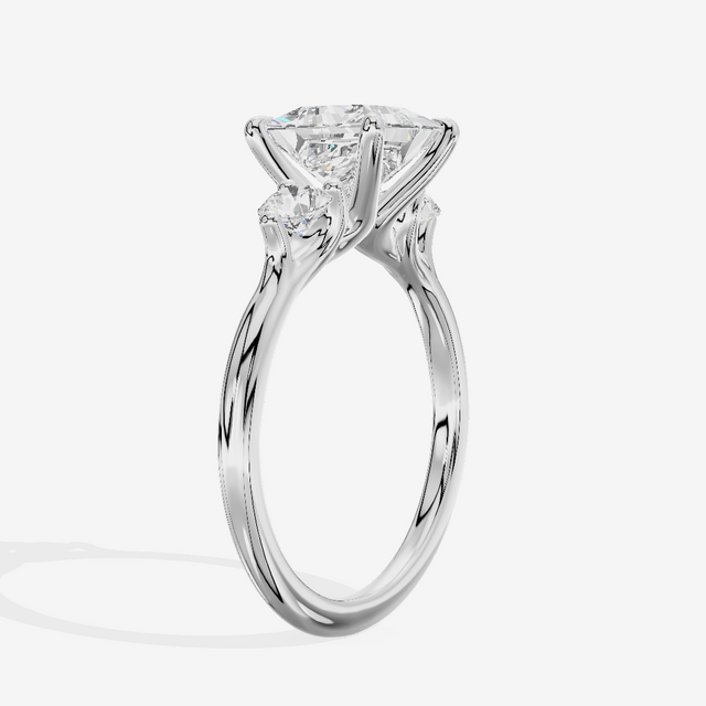 Eternal Vowsae Three Stone Princess Engagement Ring (1/3 ct. tw.) in 18K White Gold