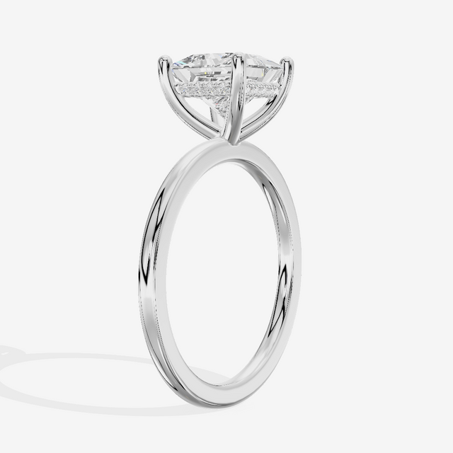 Vowsae Hidden Halo Princess Engagement Ring (1/20 ct. tw.) in Platinum