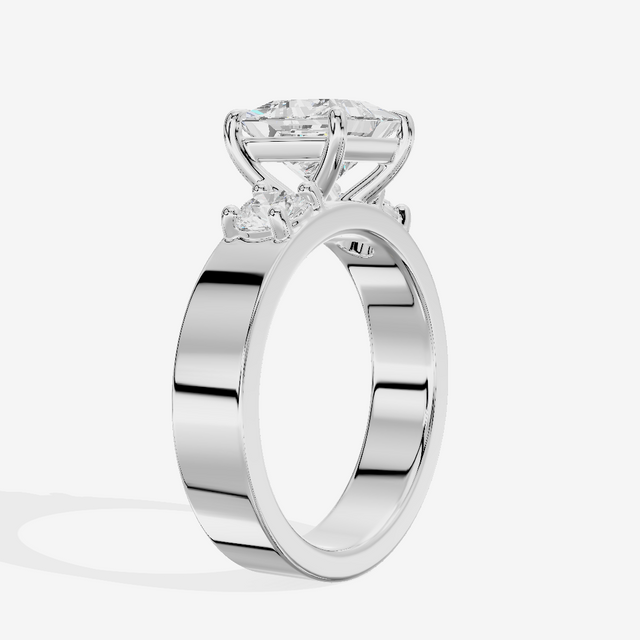 Royal Vowsae Three Stone Princess Engagement Ring (1/2 ct. tw.) in 18K White Gold
