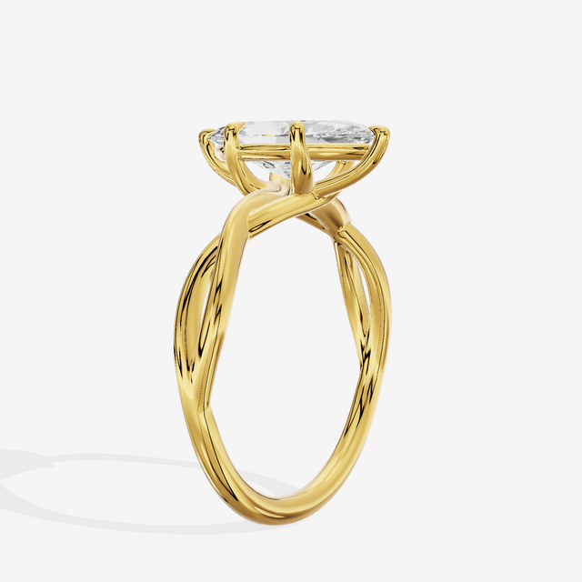 Twined Sincere Marquise Twisted Engagement Ring in 14K Yellow Gold