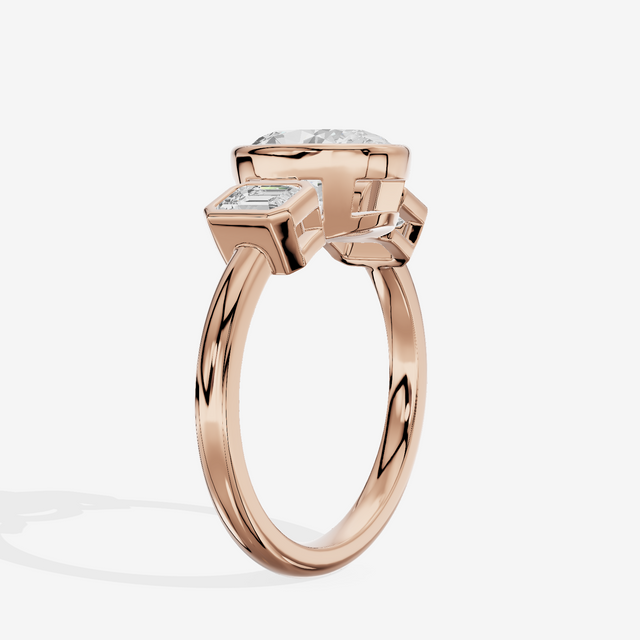 Selenia Three Stone Oval Engagement Ring (1/2 ct. tw.) in 14K Rose Gold