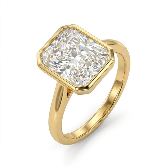 Radiant Engagement Ring (3.54 ct.) in 18K Yellow Gold