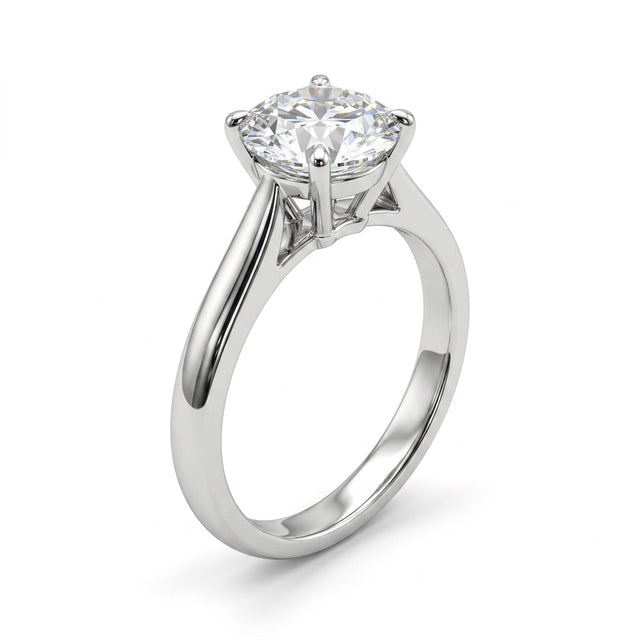 Solitaire Round Engagement Ring (1.5 ct.) in Platinum