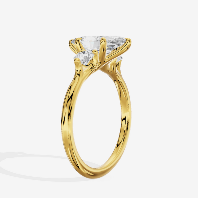 Eternal Vowsae Three Stone Marquise Engagement Ring (1/3 ct. tw.) in 18K Yellow Gold