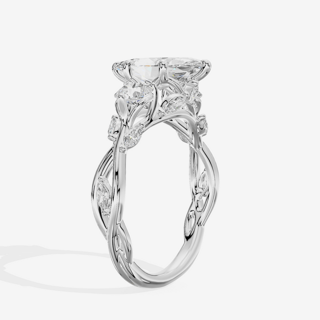 Modern Vowsae Three Stone Marquise Engagement Ring (3/4 ct. tw.) in 18K White Gold