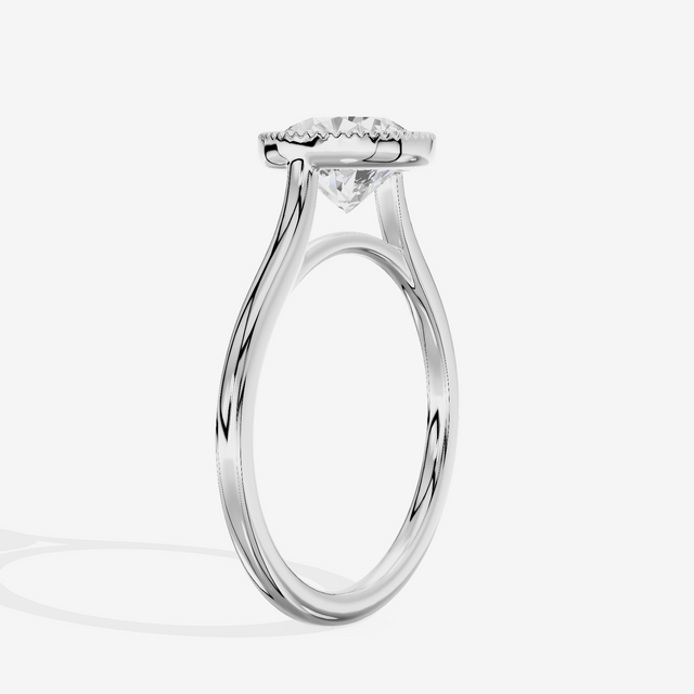 Modern Coeurine 1.5mm Round Bezel Engagement Ring in Platinum