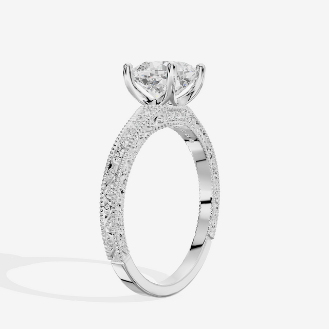 Vintage Sincere Cushion Engagement Ring (1/10 ct. tw.) in 14K White Gold