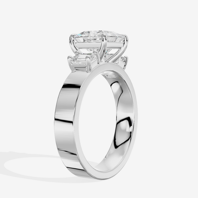 Vintage Vowsae Three Stone Princess Engagement Ring (1/2 ct. tw.) in 14K White Gold