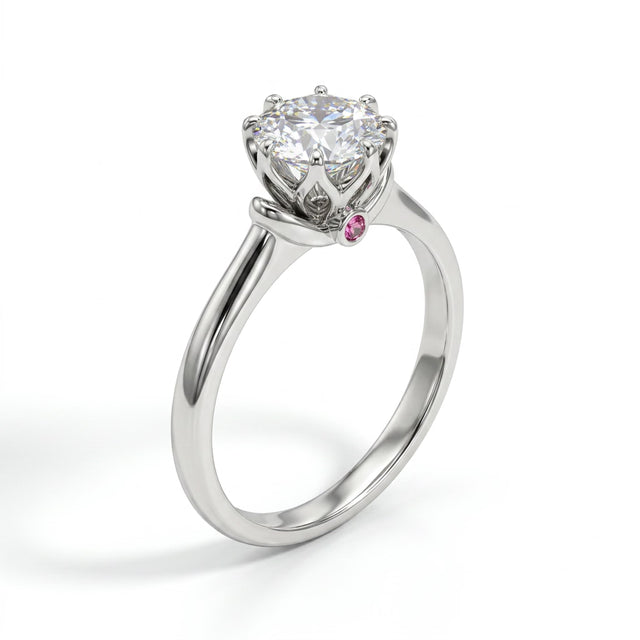 Solitaire Round Engagement Ring (1/2 ct. tw.) in 18K White Gold