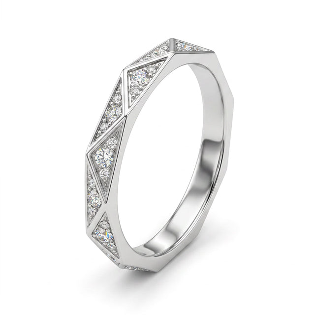 Pavé Round Wedding Band (1/4 ct. tw.) in 18K White Gold