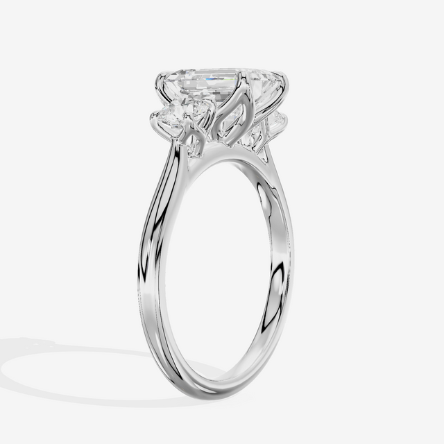Eternal Sincere Three Stone Emerald Engagement Ring (1/2 ct. tw.) in 14K White Gold