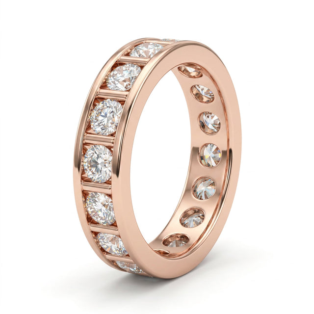 Low Profile Round Wedding Band (1/8 ct. tw.) in 18K Rose Gold
