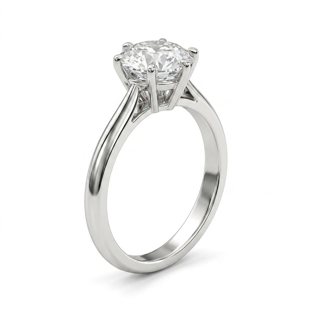 Solitaire Round Engagement Ring (2.06 ct.) in Platinum