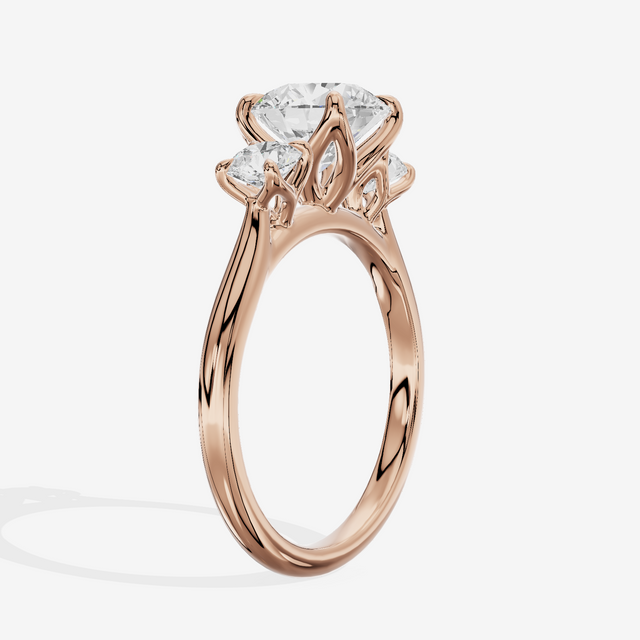 Eternal Sincere Three Stone Round Engagement Ring (1/2 ct. tw.) in 18K Rose Gold
