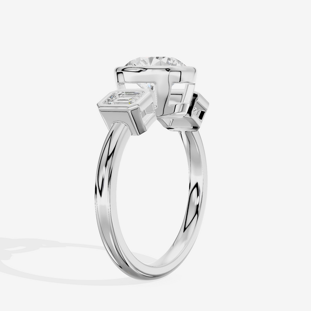 Selenia Three Stone Round Engagement Ring (1/2 ct. tw.) in Platinum