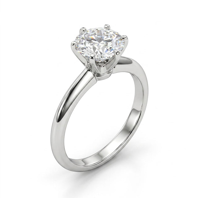 Solitaire Round Engagement Ring (1.58 ct.) in Platinum