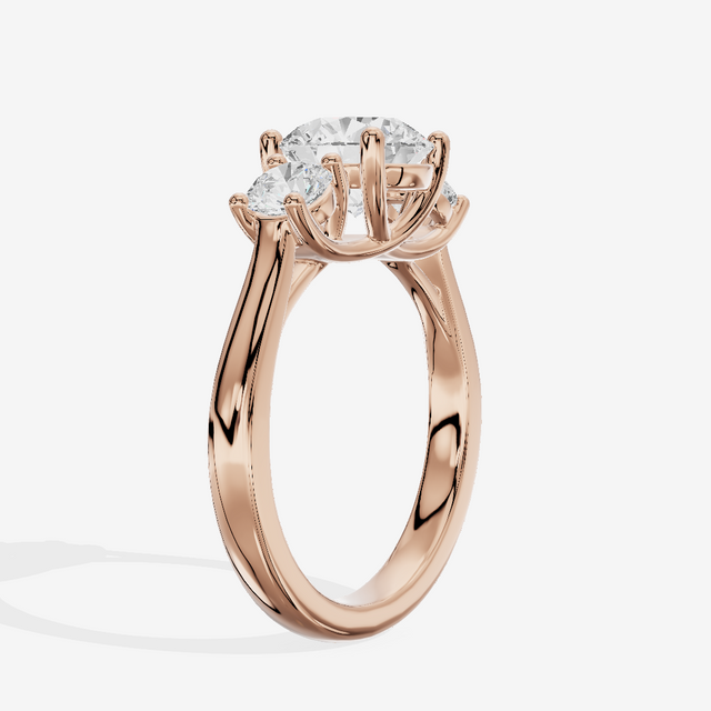 Petite Selenia Three Stone Round Engagement Ring (1/3 ct. tw.) in 18K Rose Gold