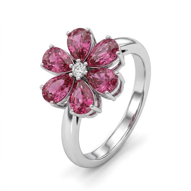 Cluster Pear Engagement Ring (1.82 ct. tw.) in 18K White Gold