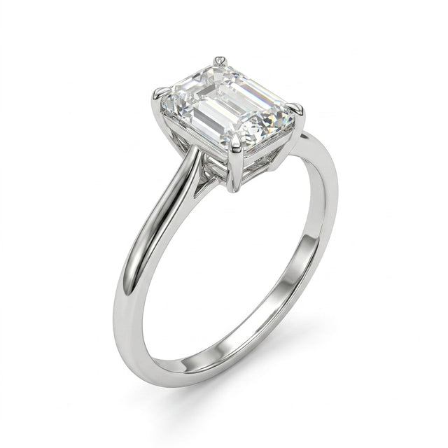 Solitaire Emerald Engagement Ring (2.25 ct.) in 18K White Gold