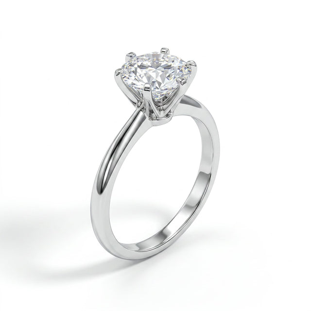 Solitaire Round Engagement Ring (2.05 ct.) in Platinum