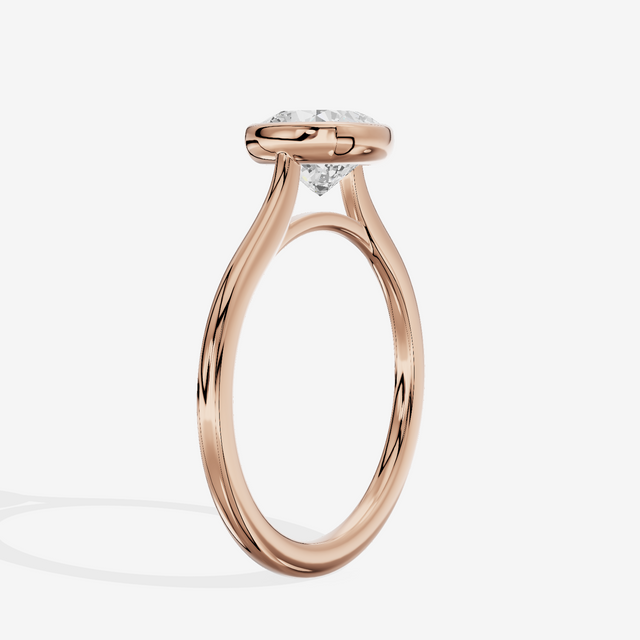 Petite Vowsae 1.5mm Cushion Bezel Engagement Ring in 14K Rose Gold