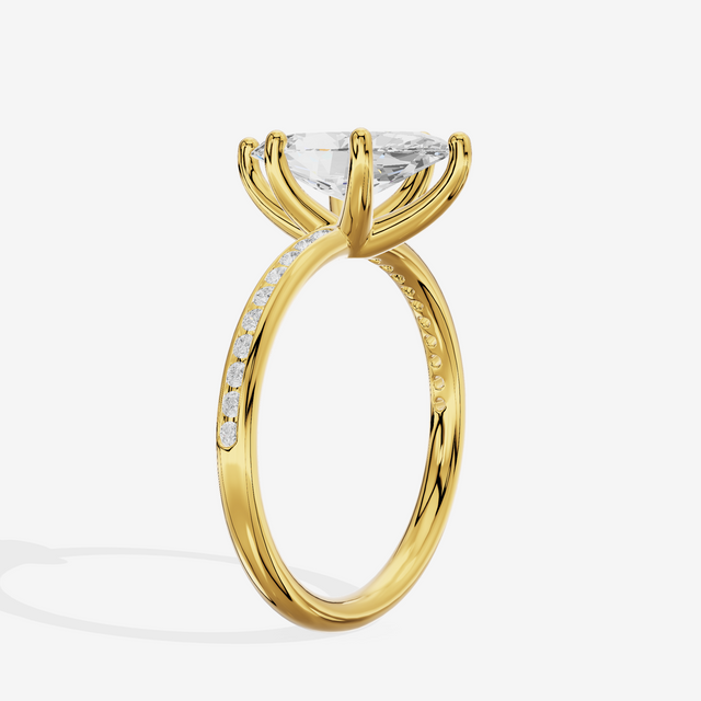 Classic Trellise Marquise Engagement Ring with Side Stones (1/8 ct. tw.) in 18K Yellow Gold