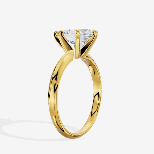 Classic Vowsae 2.5mm Pear Six-Prong Engagement Ring in 18K Yellow Gold
