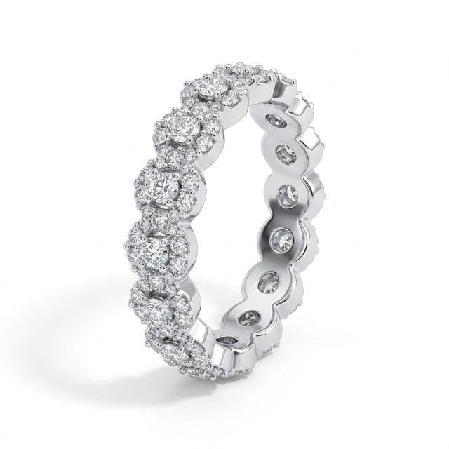 Cluster Round Engagement Ring (1/2 ct. tw.) in 18K White Gold