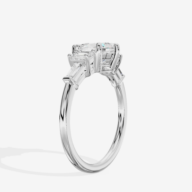 Vowsae Five Stone Pear Engagement Ring (3/4 ct. tw.) in Platinum