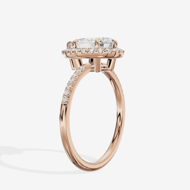 Vowsae Halo Pear Engagement Ring (1/5 ct. tw.) in 14K Rose Gold