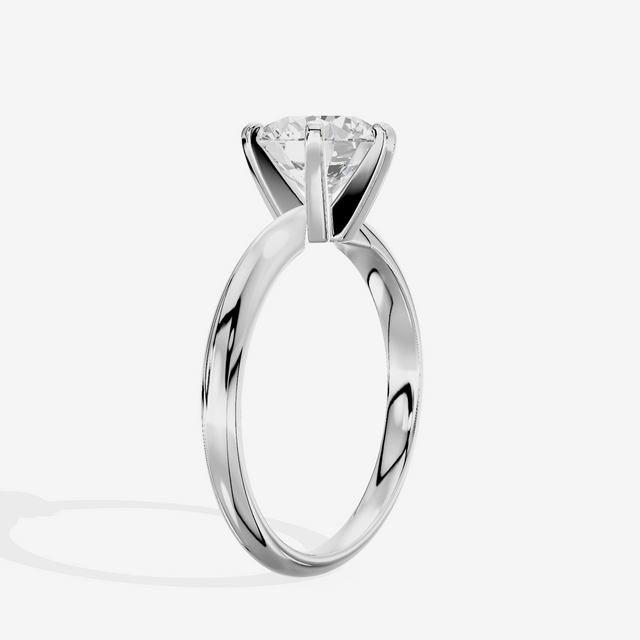 Classic Vowsae 2.5mm Round Six-Prong Engagement Ring in 18K White Gold
