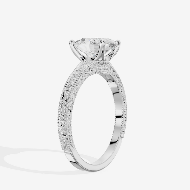 Vintage Sincere Oval Engagement Ring (1/10 ct. tw.) in 14K White Gold