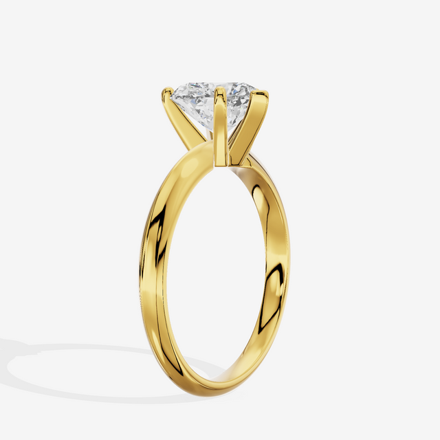 Classic Vowsae 2.5mm Heart Six-Prong Engagement Ring in 14K Yellow Gold