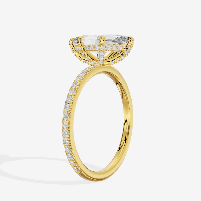 Lustrous Sincere Marquise Engagement Ring with Side Stones (1/3 ct. tw.) in 14K Yellow Gold