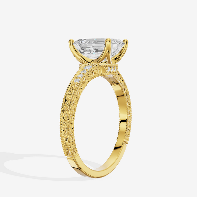 Vintage Sincere Emerald Engagement Ring (1/10 ct. tw.) in 14K Yellow Gold