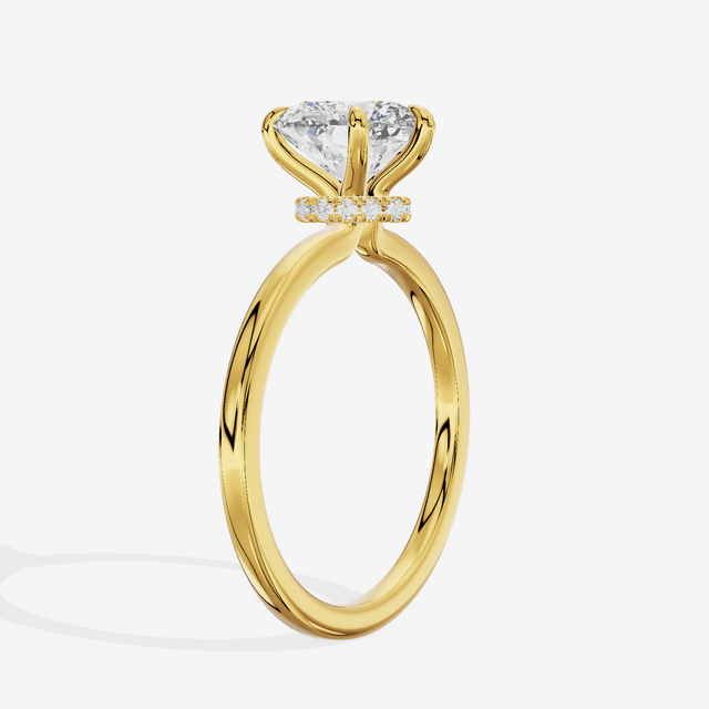Sincere Halo Heart Engagement Ring (1/15 ct. tw.) in 14K Yellow Gold