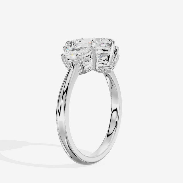 Vintage Sincere Three Stone Pear Engagement Ring (1/2 ct. tw.) in 14K White Gold