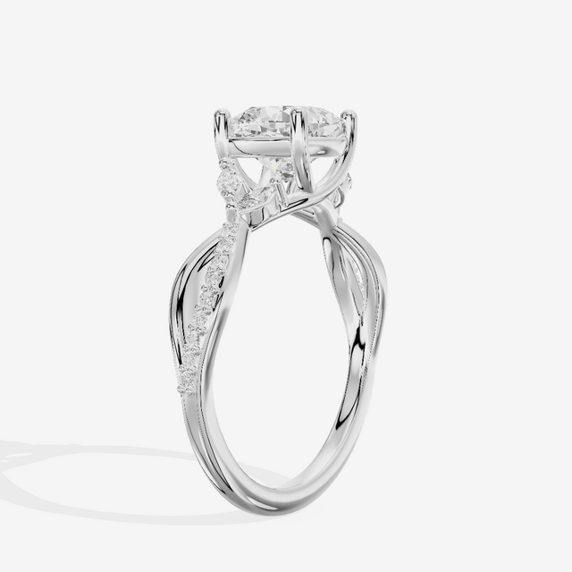 Petite Twine Cushion Twisted Engagement Ring (1/5 ct. tw.) in Platinum