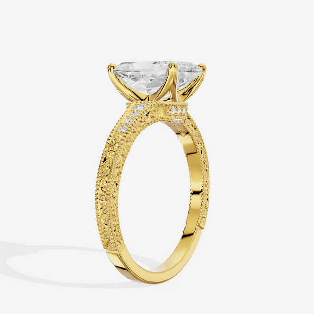 Vintage Sincere Radiant Engagement Ring (1/10 ct. tw.) in 14K Yellow Gold