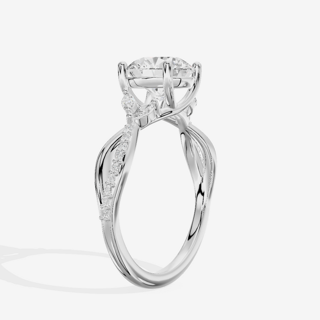 Petite Twine Round Twisted Engagement Ring (1/5 ct. tw.) in Platinum