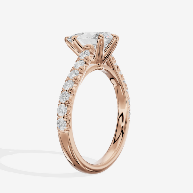Whispered Sincere Pear Engagement Ring with Side Stones (2/5 ct. tw.) in 18K Rose Gold