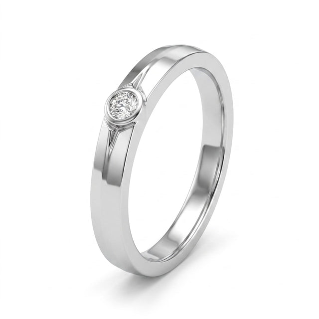 Low Profile Wedding Band (1/10 ct.) in 18K White Gold