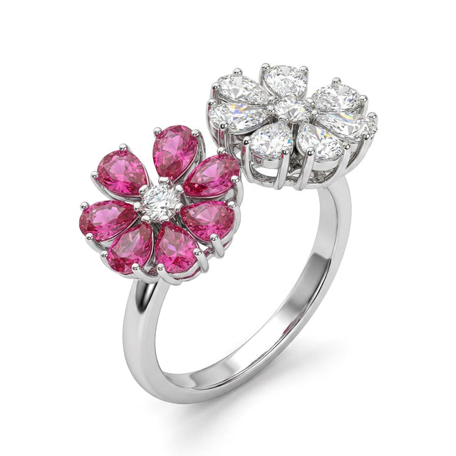 Cluster Pear Engagement Ring (2.32 ct. tw.) in 18K White Gold